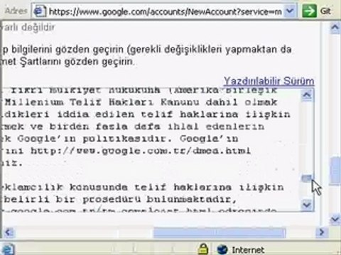 Gmail'den e-posta hesabı yaratma