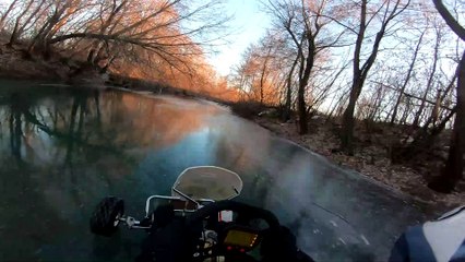 Kart Sinks Through Thin Ice