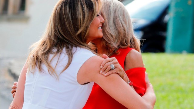 GALA VIDEO : Melania Trump et Brigitte Macron en robes assorties au G7
