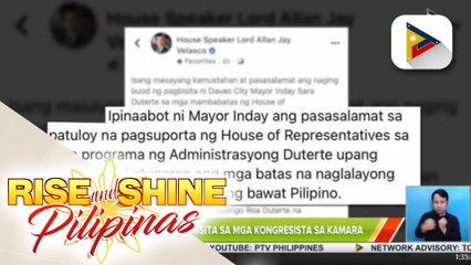 Mayor Sara, bumisita sa mga kongresista sa Kamara; alkalde, nagpasalamat sa pagsuporta ng mga kongresista sa programa ng administrasyong Duterte