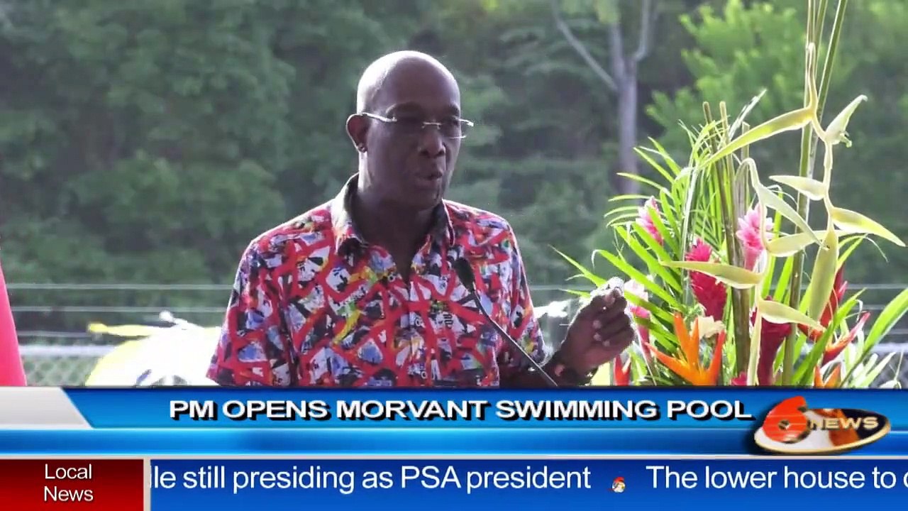 PM Rowley opens Morvant swimming pool