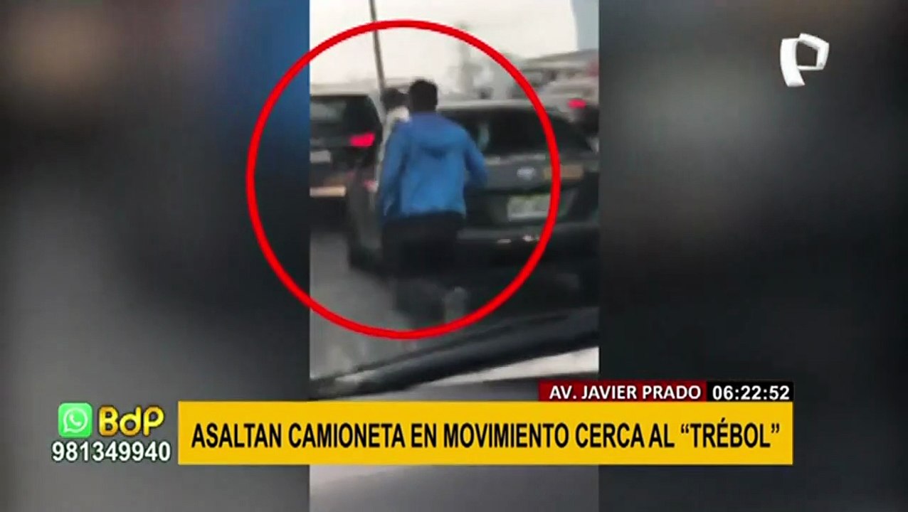 Surco: graban asalto a conductor durante tráfico en el Trébol de Javier Prado