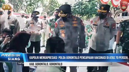Kapolri Tinjau Vaksinasi Massal dan Serahkan Bantuan Sosial di Polda Gorontalo