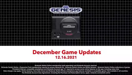 Nintendo Switch Online - Les jeux Mega Drive de décembre