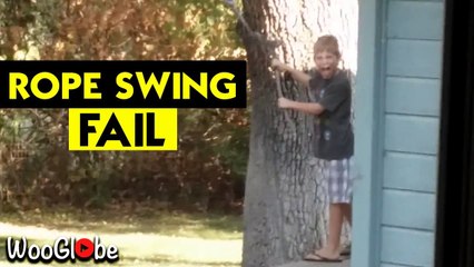 '8 y/o boy bursts into tears after rope swing experiment goes wrong'