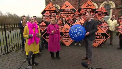 Lib Dems burst Boris Johnson's bubble... literally!