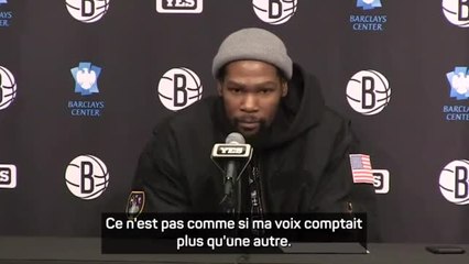 Nets - Durant : "Ma voix ne compte pas plus qu'une autre"