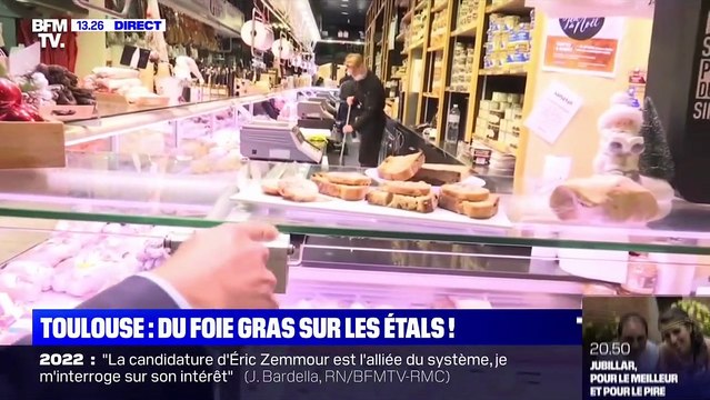 Toulouse: du foie gras sur les étals à une semaine du réveillon de Noël