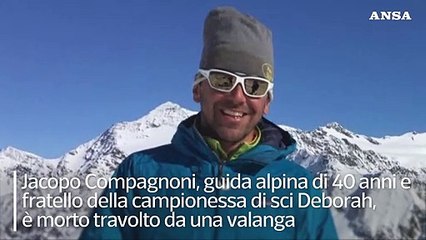 Una valanga uccide Jacopo Compagnoni, fratello di Deborah