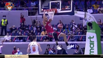 LA with the steal, Japeth with the two-handed JAM!