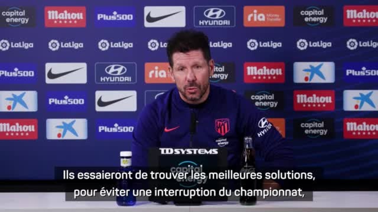 Coronavirus - Simeone : "Éviter une interruption du championnat"