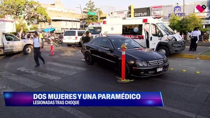 Tres mujeres, entre ellas una paramédico, resultaron lesionadas por un choque en la zona Centro