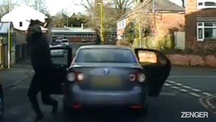 Car Crime Gang Hurled Giant Drill At Cops In Getaway.mp4
