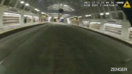 Cop Hurtles Down Bus Station Stairs To Seize Armed Drug Dealer .mp4