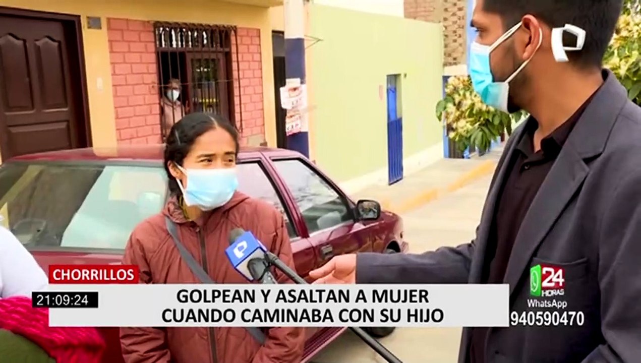 Chorrillos: delincuentes golpean a mujer para robarle delante de su hijo