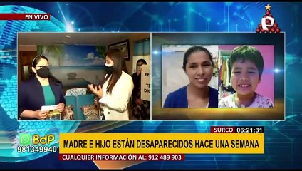Surco: familia busca a madre e hijo que llevan desaparecidos más de 10 días