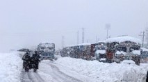 Snowfall in mountain regions, temperature falls