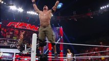 John Cena and AJ Lee kiss after Cena's victory over Dolph Ziggler_ Raw, Nov. 26, 2012