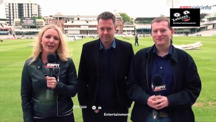 reporter got hit with cricket ball on her back