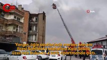 Apartman çatısındaki yangın korkuttu