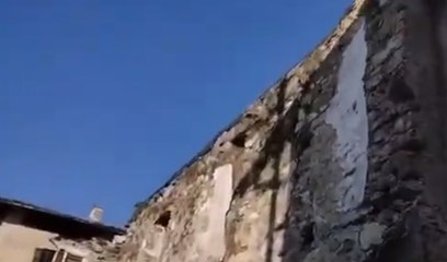 Terremoto nella Bergamasca, crolla edificio fatiscente a Olgiate Molgora (18.12.21)
