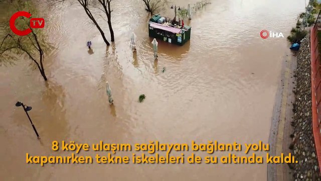 Bartın Irmağı yükseldi, iskeleler su altında kaldı