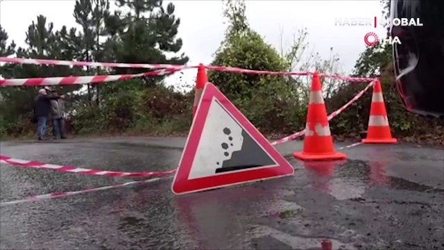 Zonguldak'ta heyelan! Köy yolu ulaşıma kapandı