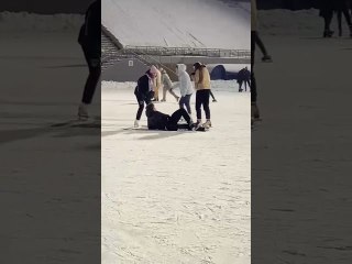 Ice Rink Slip Can’t Stop Man Showing Off