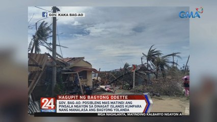 Gov. Bag-ao: Posibleng mas matindi ang pinsala ngayon sa Dinagat Islands kumpara nang manalasa ang Bagyong Yolanda | 24 Oras Weekend