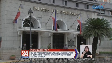 Isa sa pitong petisyon laban sa kandidatura ni Bongbong Marcos, ibinasura ng COMELEC Second Division | 24 Oras Weekend