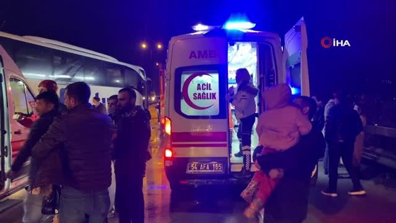 TEM'de otobüs kazası, çok sayıda yaralı var
