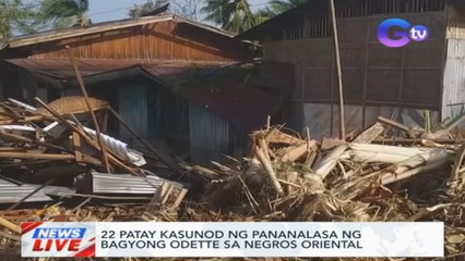 22 patay kasunod ng pananalasa ng Bagyong Odette sa Negros Oriental | News Live