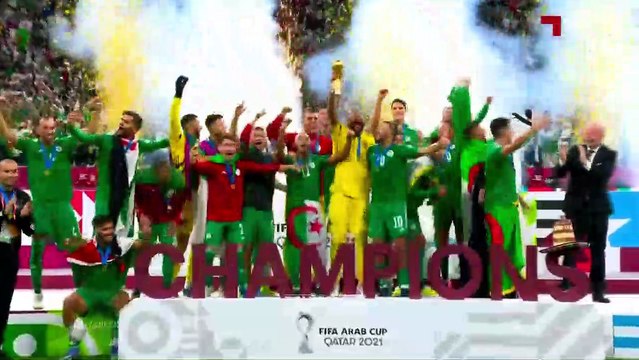 Cérémonie remise du trophé de la Coupe Arabe 2021 pour l'Algérie !