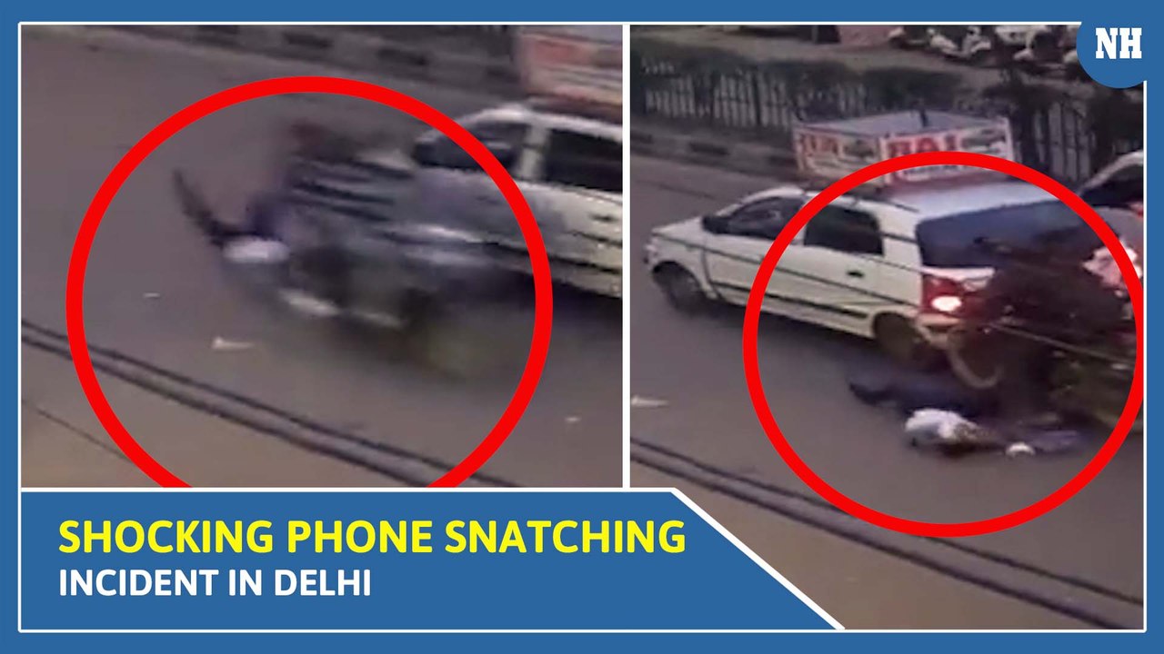 Shocking phone snatching incident in Delhi