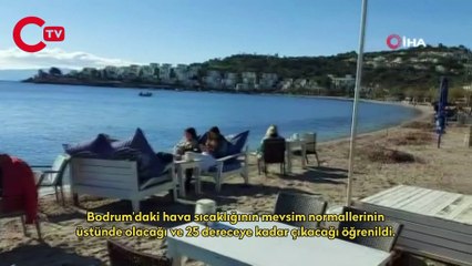 Türkiye’nin birçok bölgesi kara kışa teslim olurken, Bodrum’da güneşi gören sahile koştu