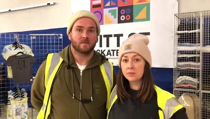 Project co-founders Jenna Boyson and Jacob Skinner at the Winter Wonderland launch