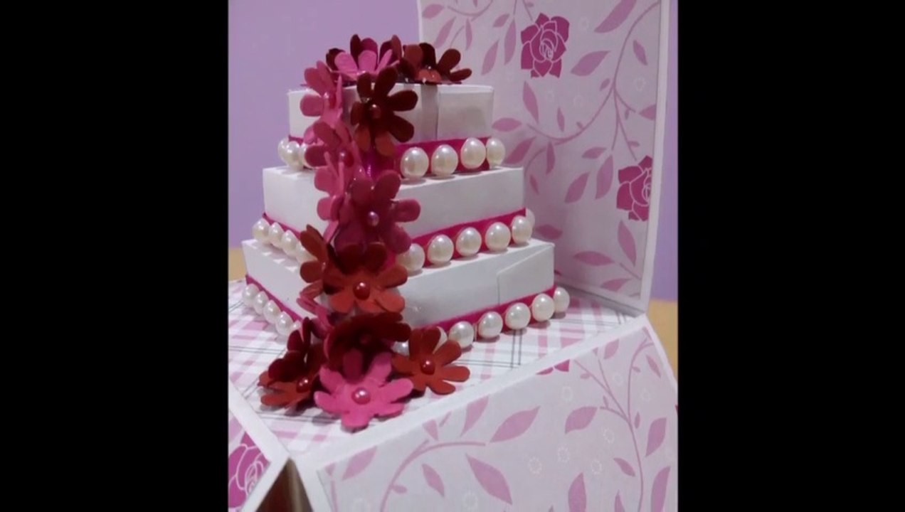 SURPRISE POP UP EXPLODING BOX ANNIVERSARY _CAKE IN A BOX_TUTORIAL ( 720 X 1280 )