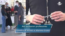 Profesores en Huelva usan falda y se pintan las uñas en apoyo a un alumno trans
