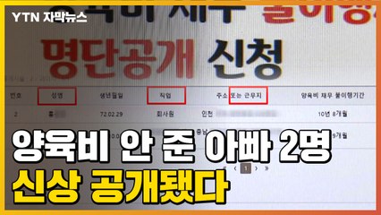 [자막뉴스] 10년 넘게 양육비 안 준 아빠 2명 첫 '신상 공개' / YTN