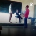 School Student Tease Teacher in the Classroom and They Have Caught and Punished by Staff.