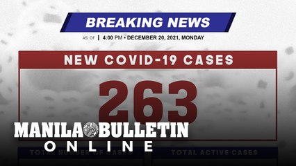 DOH reports 263 new cases, bringing the national total to 2,837,730, as of DECEMBER 20, 2021