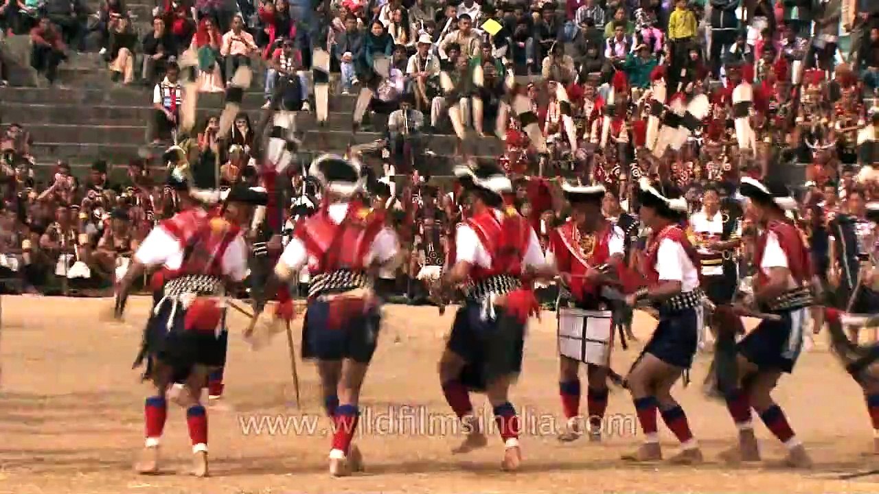 Victory dance of the Rengma Naga tribes, Nagaland