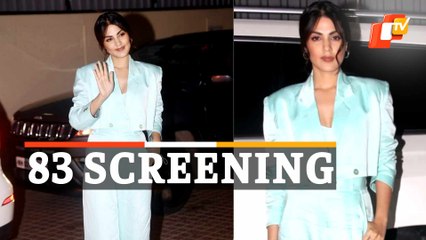 Rhea Chakraborty Sizzles In Mint Green Outfit At ‘83’ Screening In Mumbai