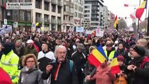 تصاویری از بروکسل؛ اعتراض و راهپیمایی هزاران نفری علیه محدودیت‌های کرونایی دولت