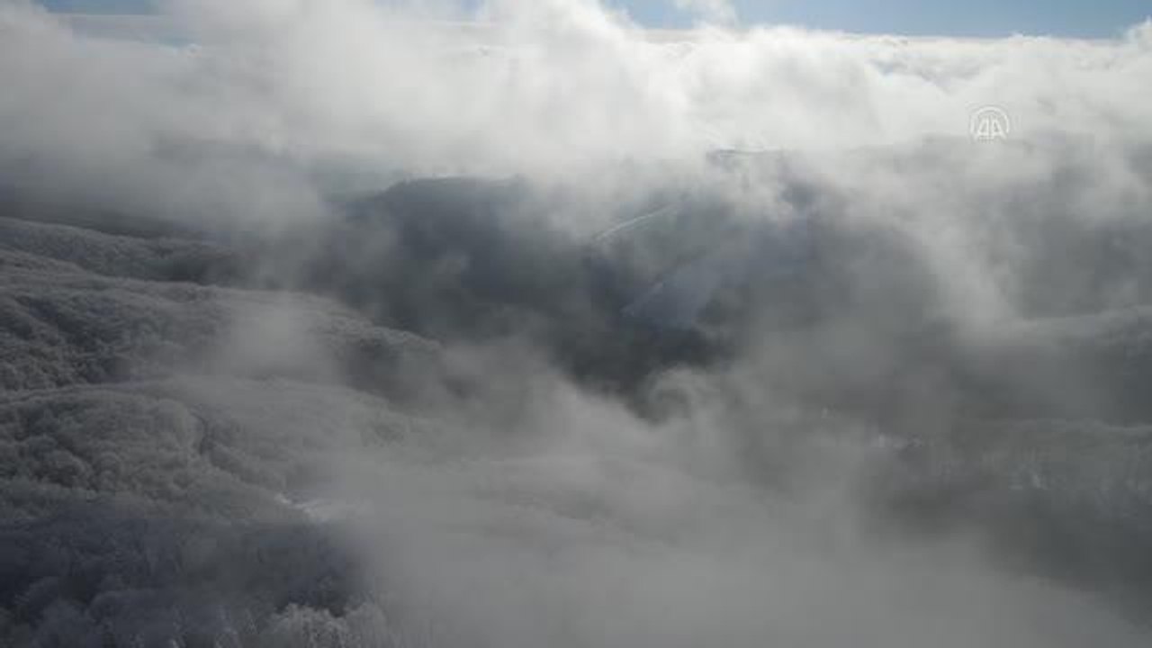 (DRONE) Çam Dağı'nda kar ve sis güzelliği