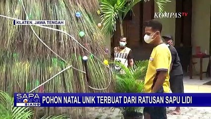 Unik! Pohon Natal Setinggi 7 Meter di Klaten Terbuat dari 750 Buah Sapu Lidi, Ini Filosofinya