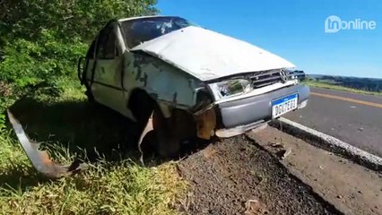 Jovem de 19 anos fica gravemente ferido após capotamento