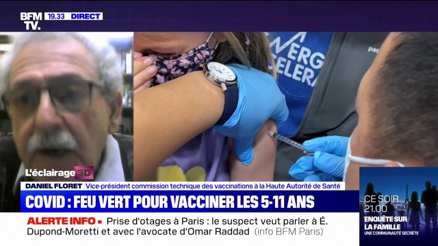 Vaccination des 5-11 ans: Daniel Floret précise que c'est la tranche d'âge où l'incidence de la maladie est la plus forte