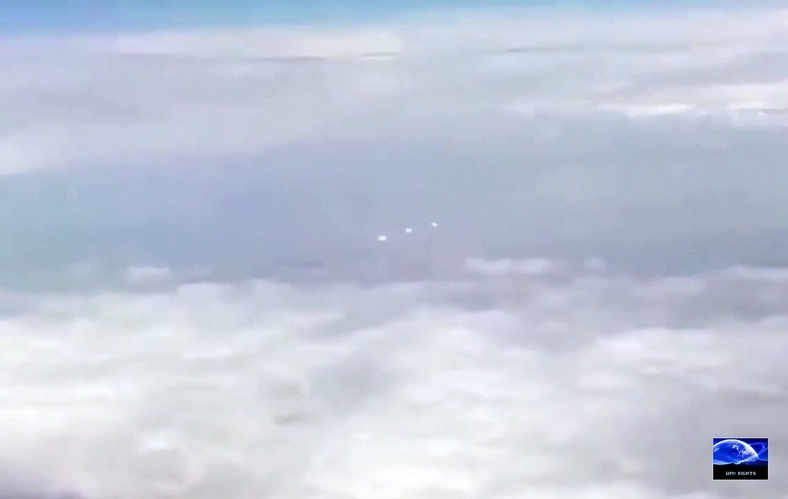Three Lightening UFO spotted from Airplane window