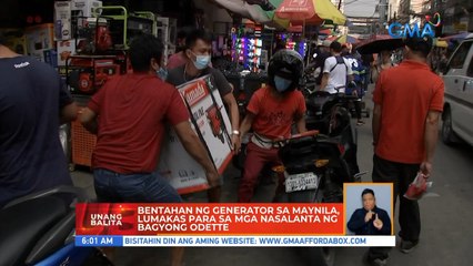 Bentahan ng generator sa Maynila, lumakas para sa mga nasalanta ng bagyong Odette | UB
